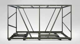 Image of low-carbon recycled steel frame used for packaging